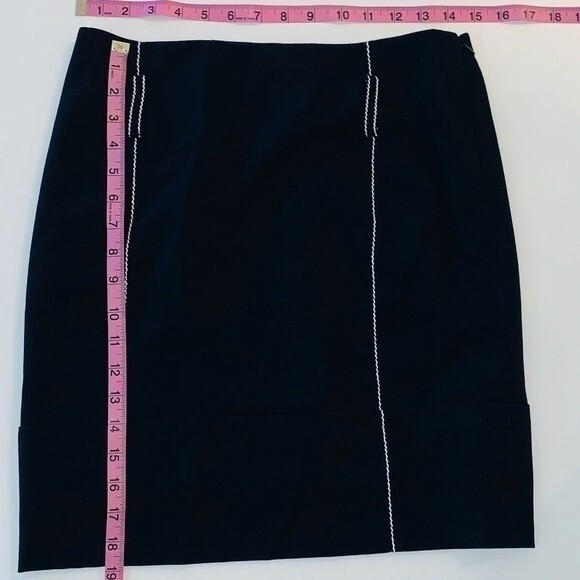 Carlisle Black and White Pencil Wool Mini Skirt 6 - Picture 6 of 6